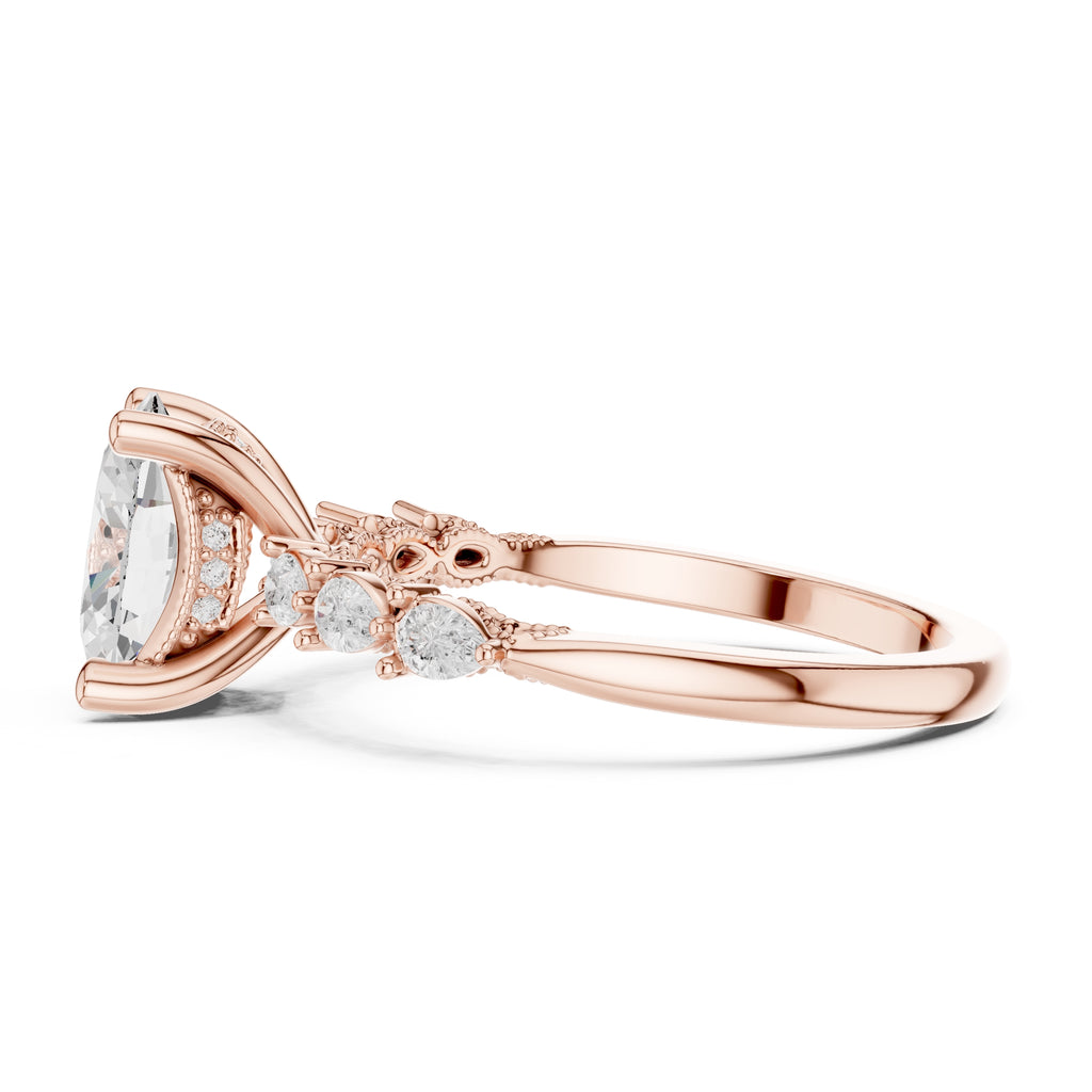 2.00 ct Legacy Vintage Engagement Ring 2ct Rose Gold Oval