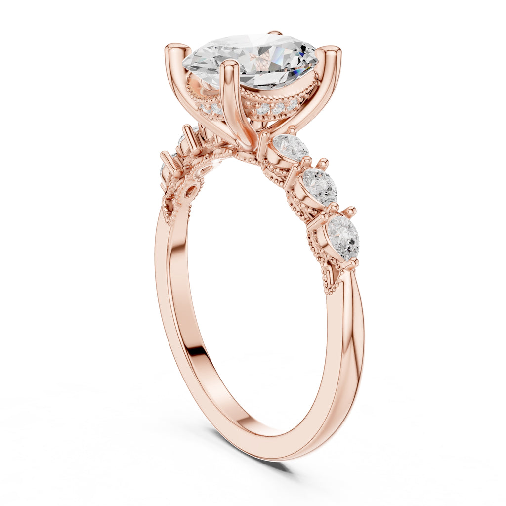 2.00 ct Legacy Vintage Engagement Ring 2ct Rose Gold Oval