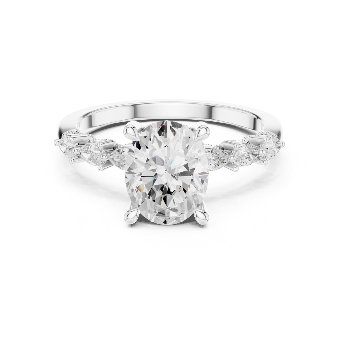 2.00 ct Legacy Vintage Engagement Ring 2ct White Gold Oval
