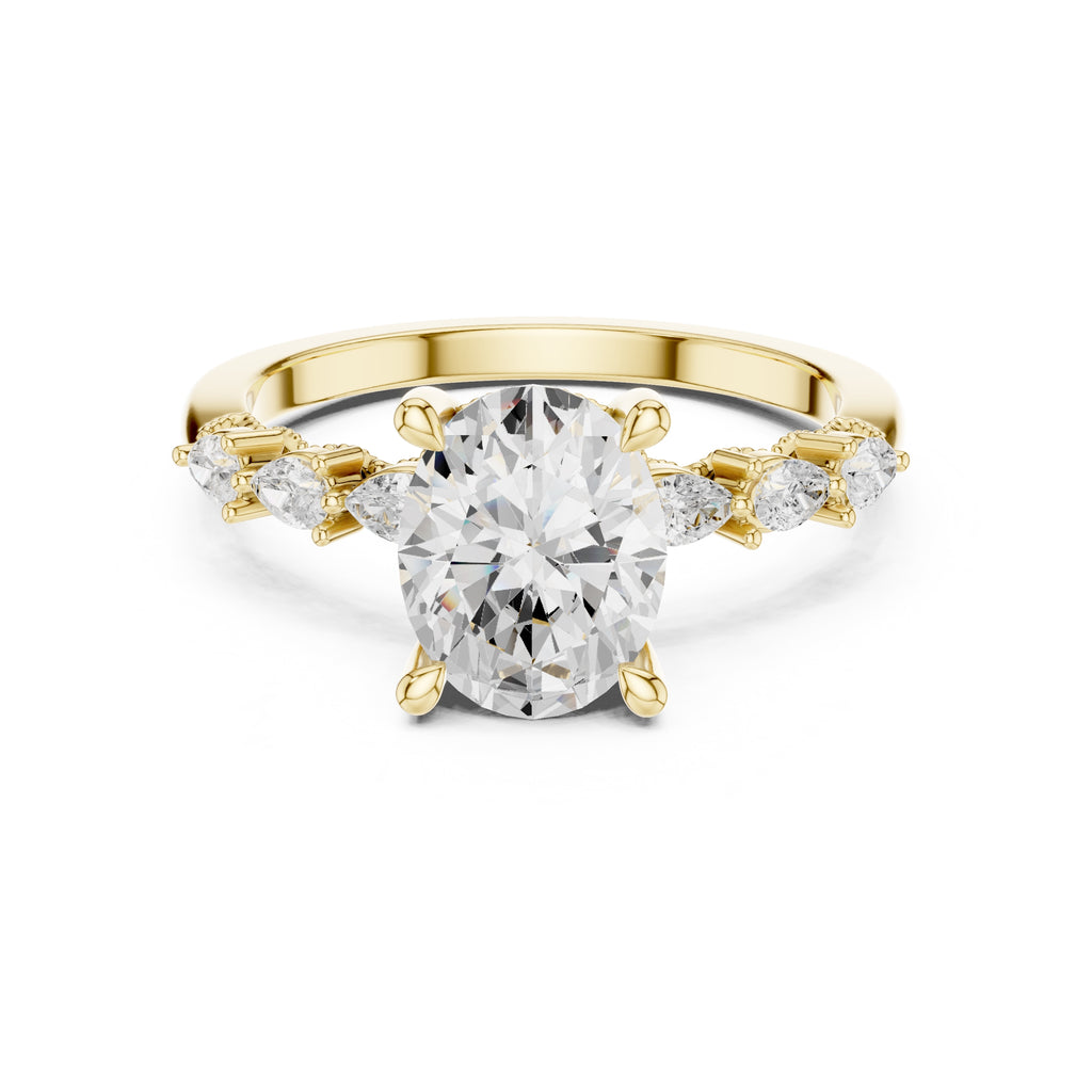 2.00 ct Legacy Vintage Engagement Ring 2ct Yellow Gold Oval
