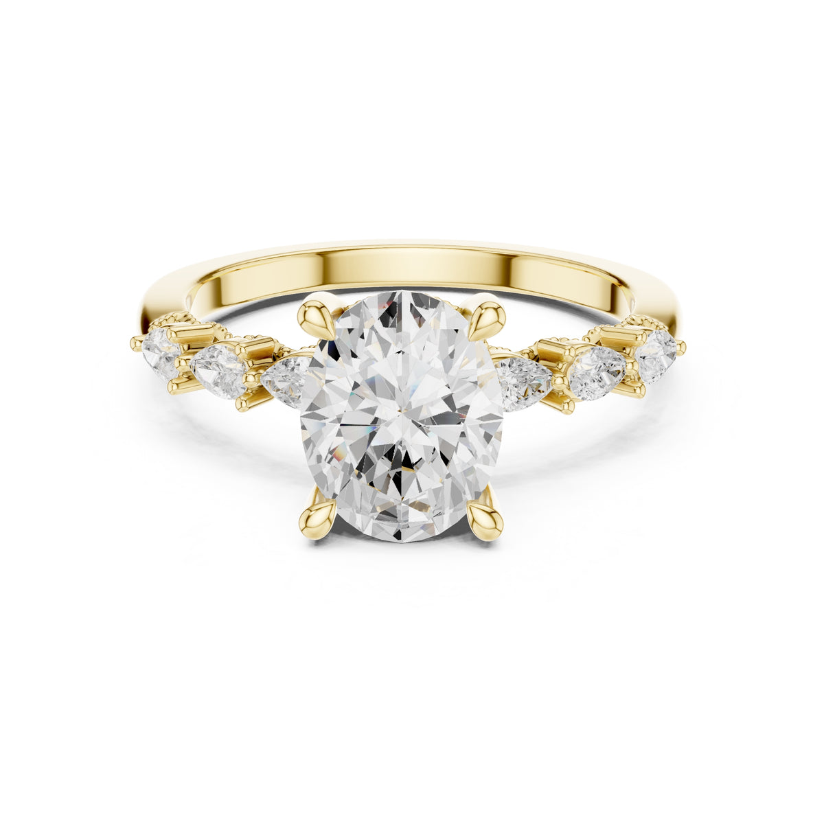 2.00 ct Legacy Vintage Engagement Ring 2ct Yellow Gold Oval