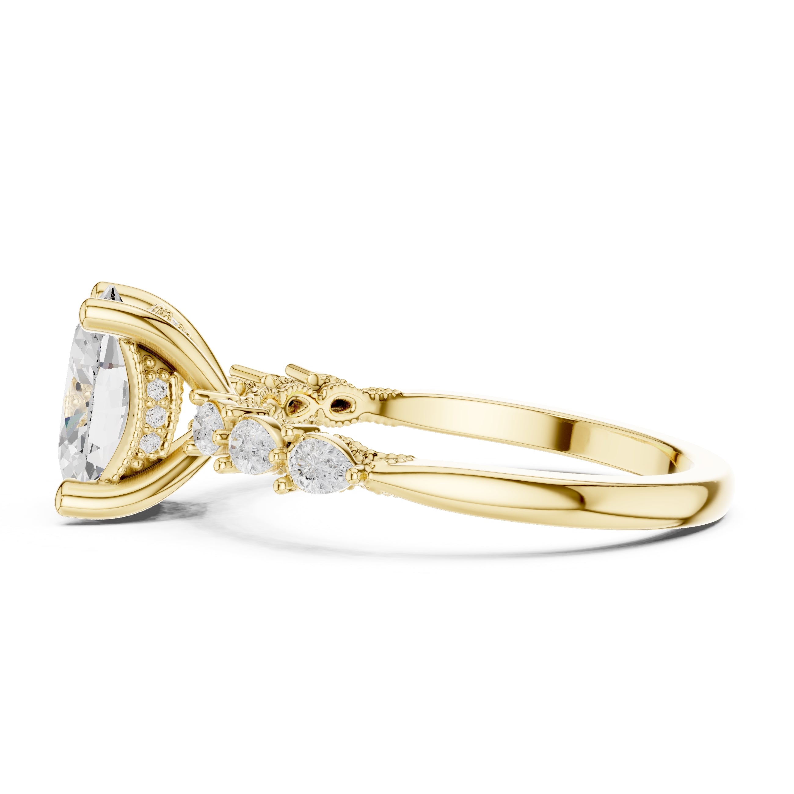 2.00 ct Legacy Vintage Engagement Ring 2ct Yellow Gold Oval
