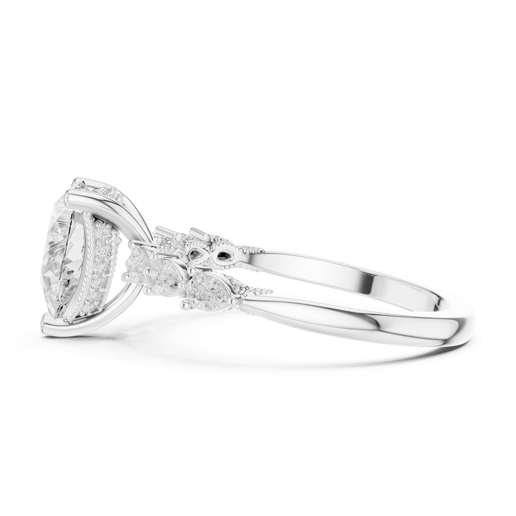 2.00 ct Legacy Vintage Engagement Ring 2ct White Gold Pear