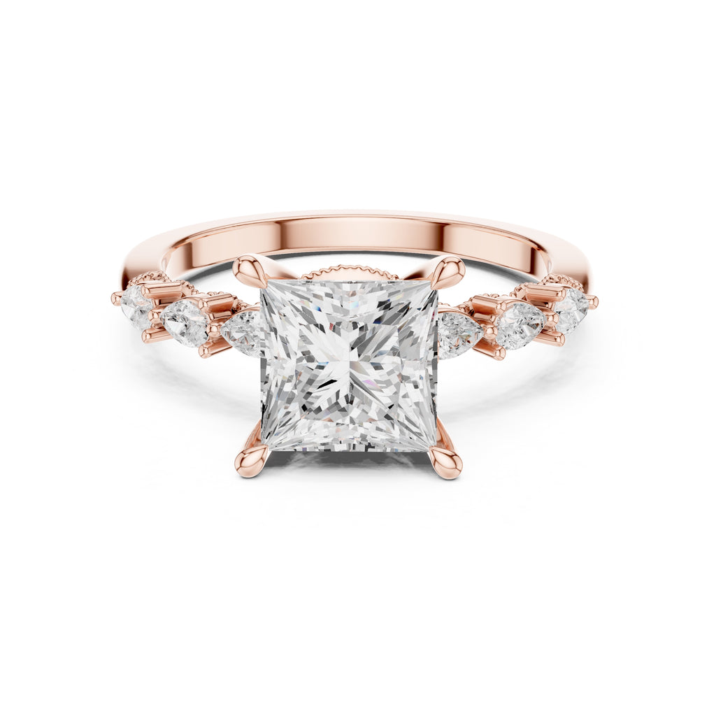 2.00 ct Legacy Vintage Engagement Ring 2ct Rose Gold Princess