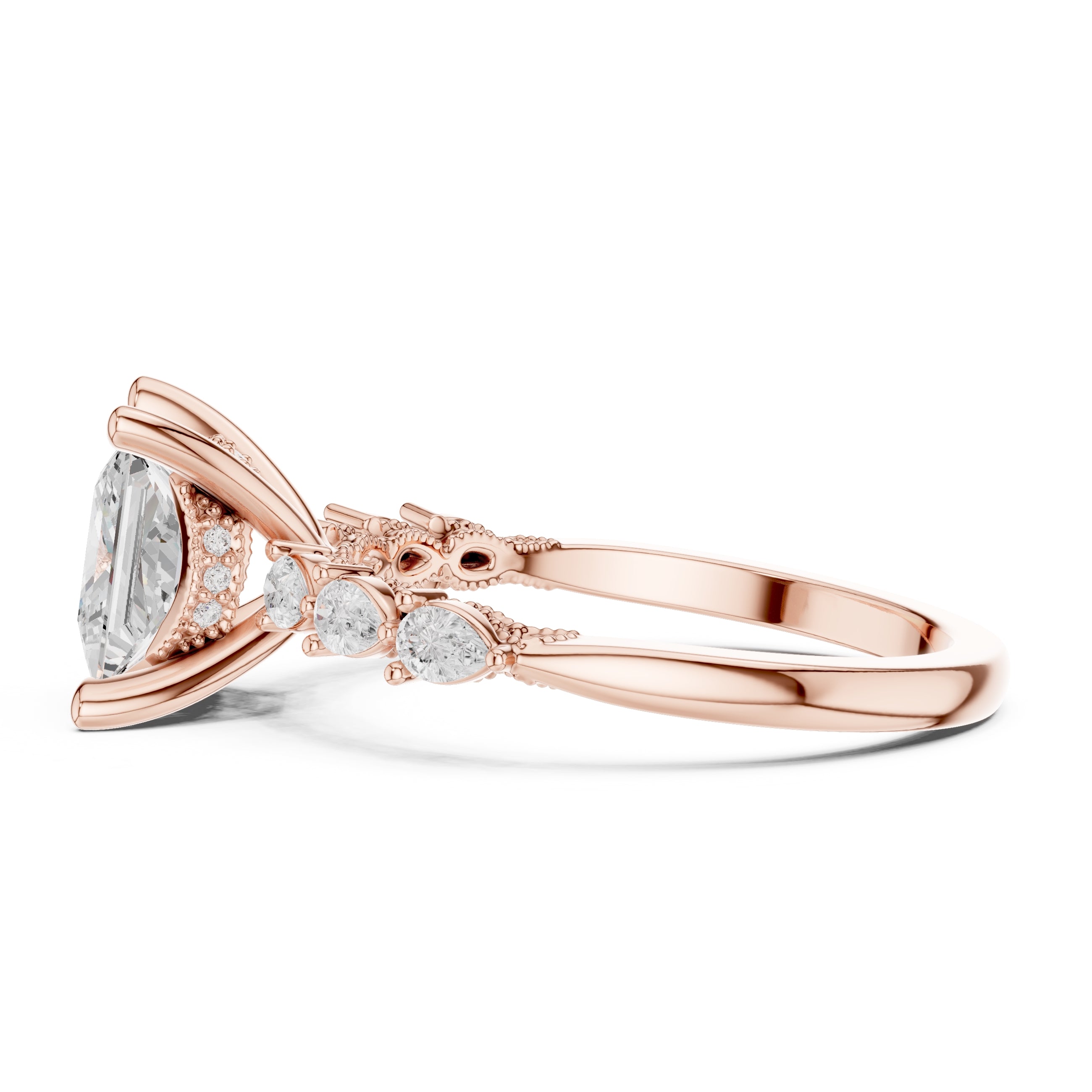 2.00 ct Legacy Vintage Engagement Ring 2ct Rose Gold Princess