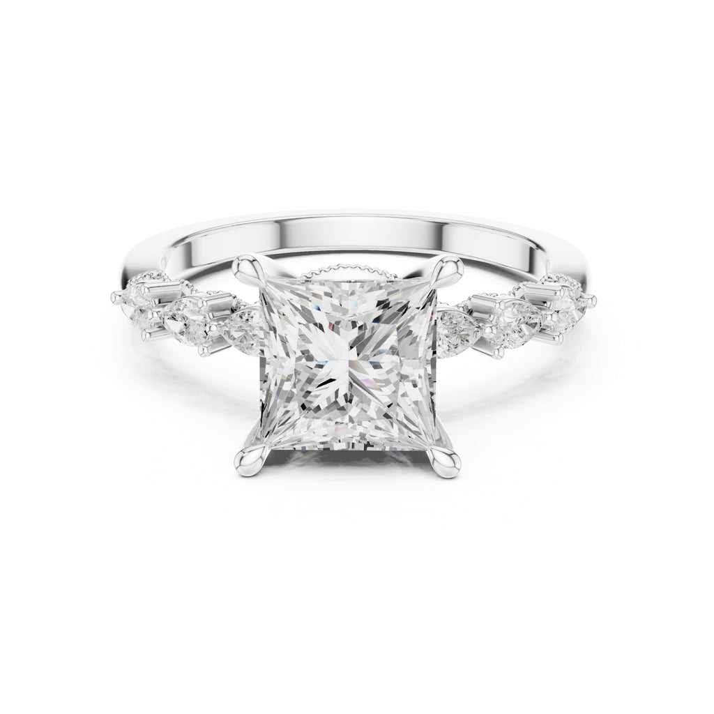 2.00 ct Legacy Vintage Engagement Ring 2ct White Gold Princess