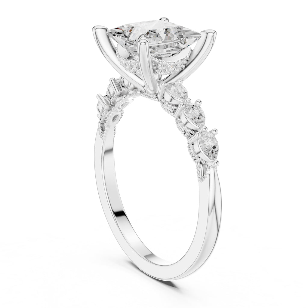 2.00 ct Legacy Vintage Engagement Ring 2ct White Gold Princess