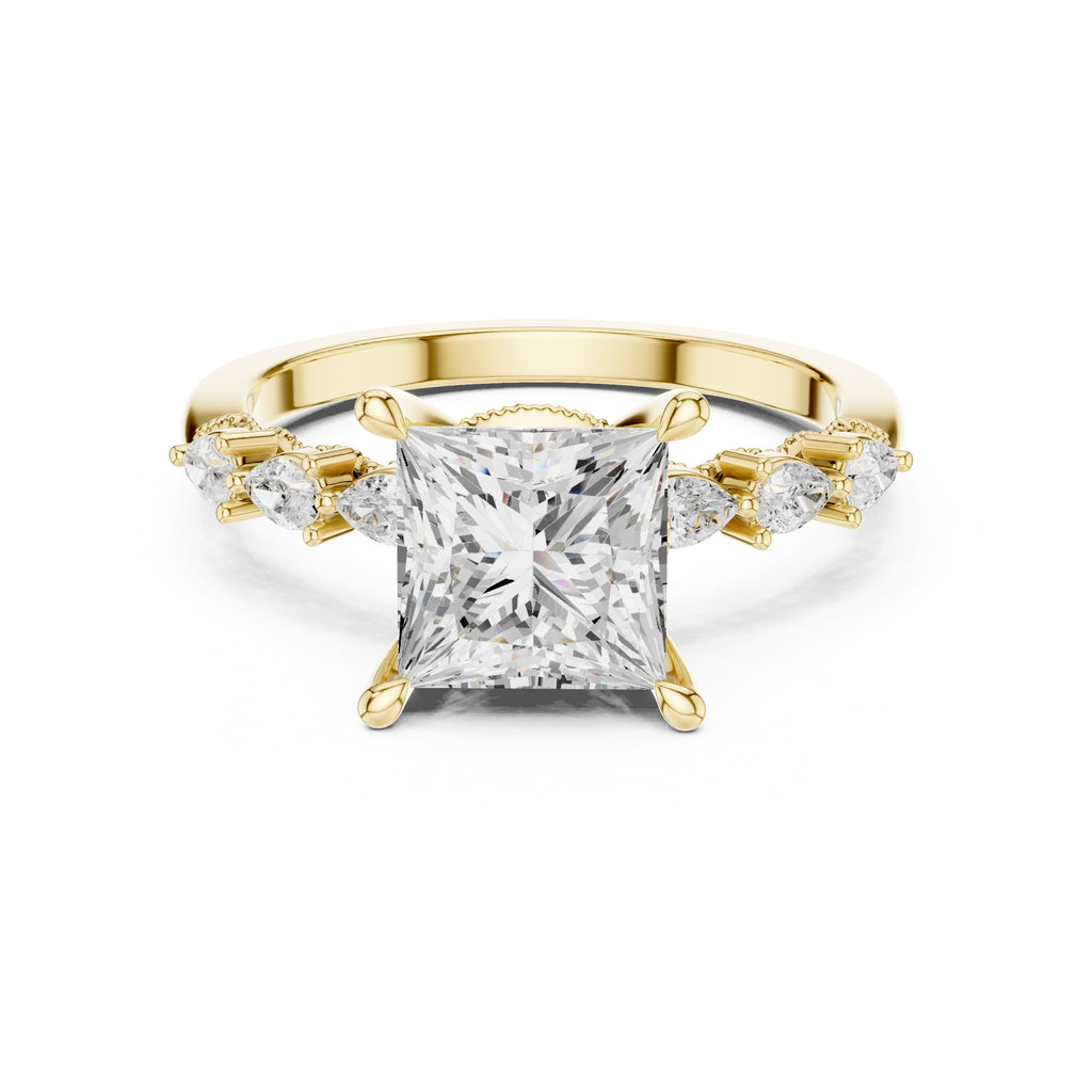 2.00 ct Legacy Vintage Engagement Ring 2ct Yellow Gold Princess