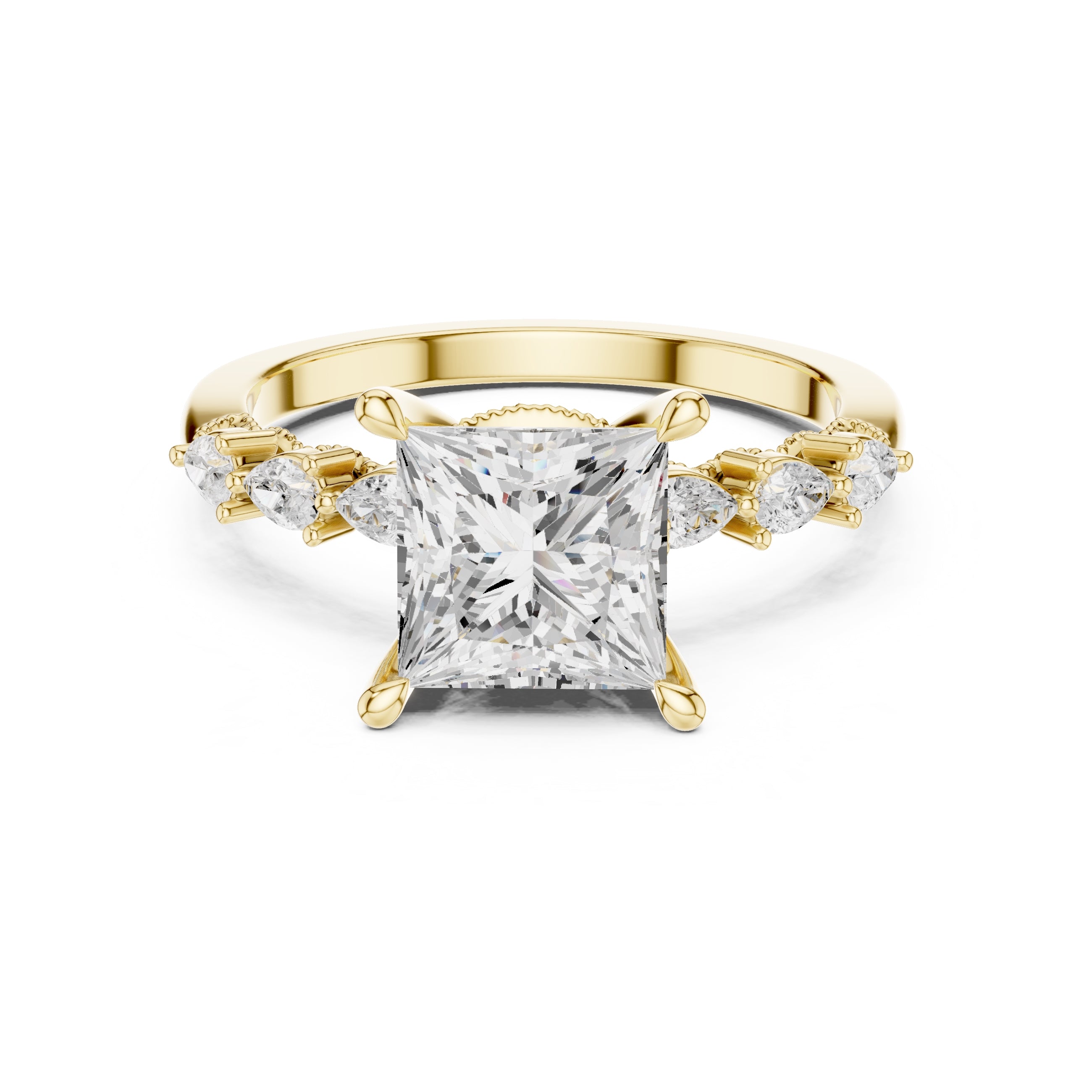 2.00 ct Legacy Vintage Engagement Ring 2ct Yellow Gold Princess