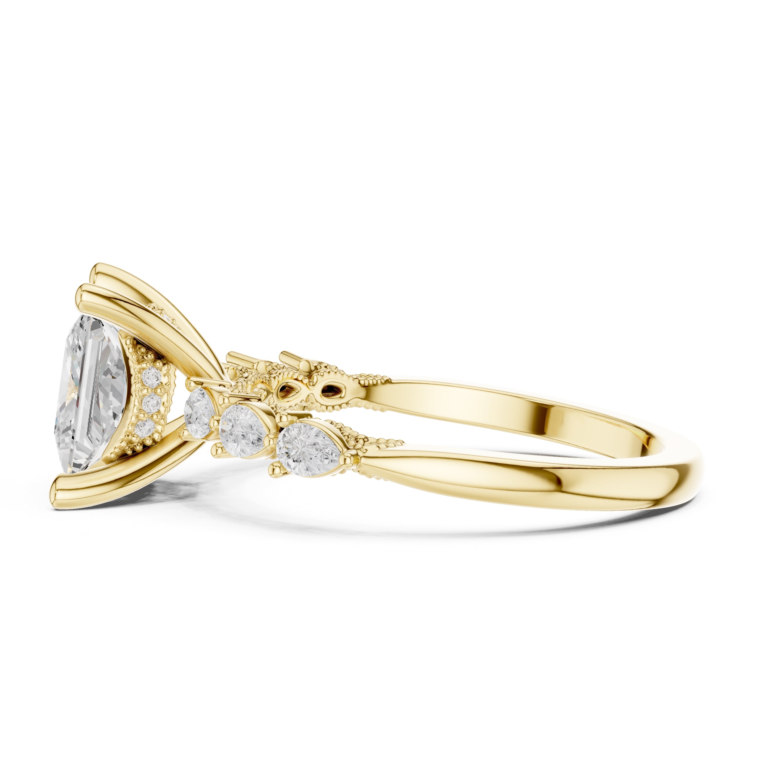 2.00 ct Legacy Vintage Engagement Ring 2ct Yellow Gold Princess