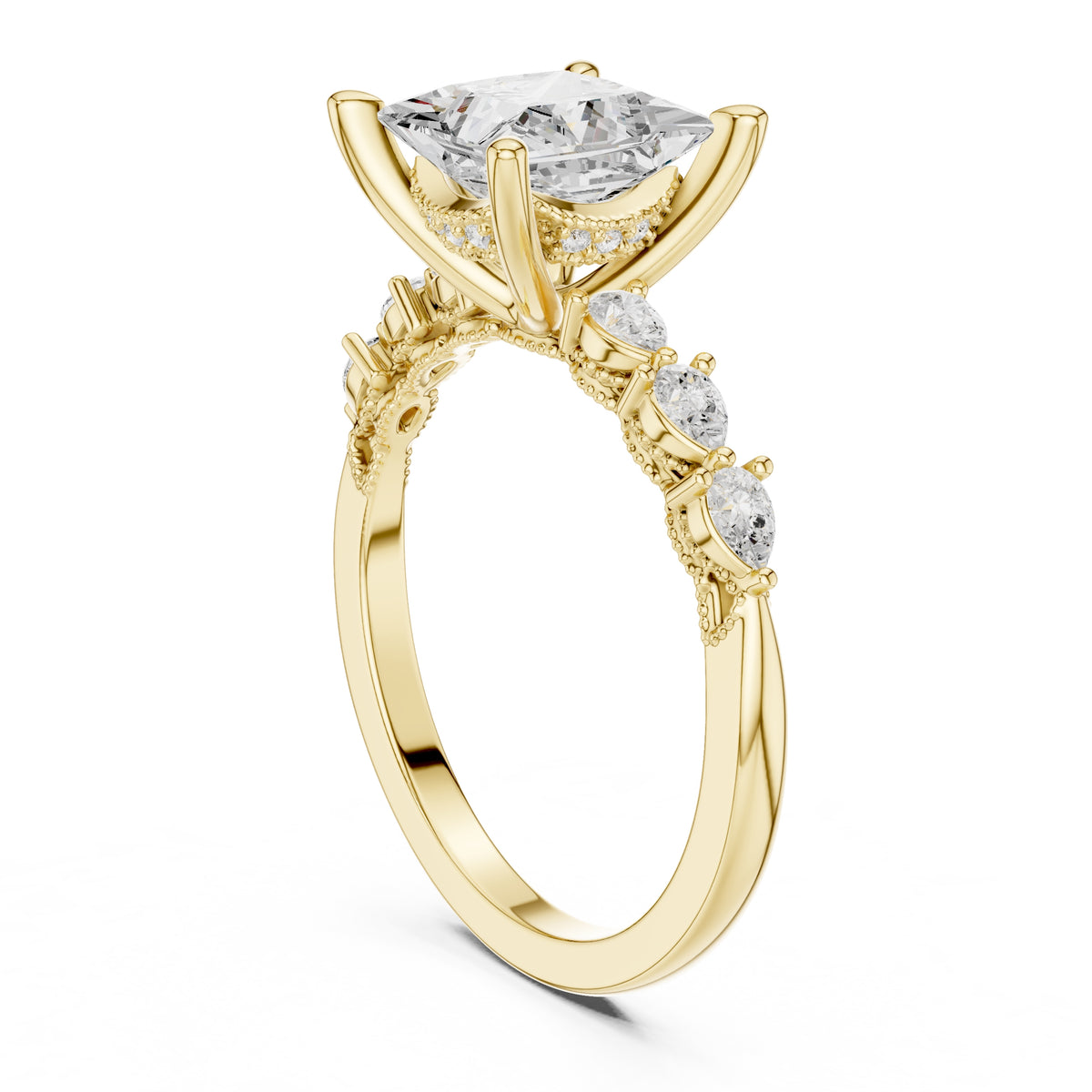 2.00 ct Legacy Vintage Engagement Ring 2ct Yellow Gold Princess