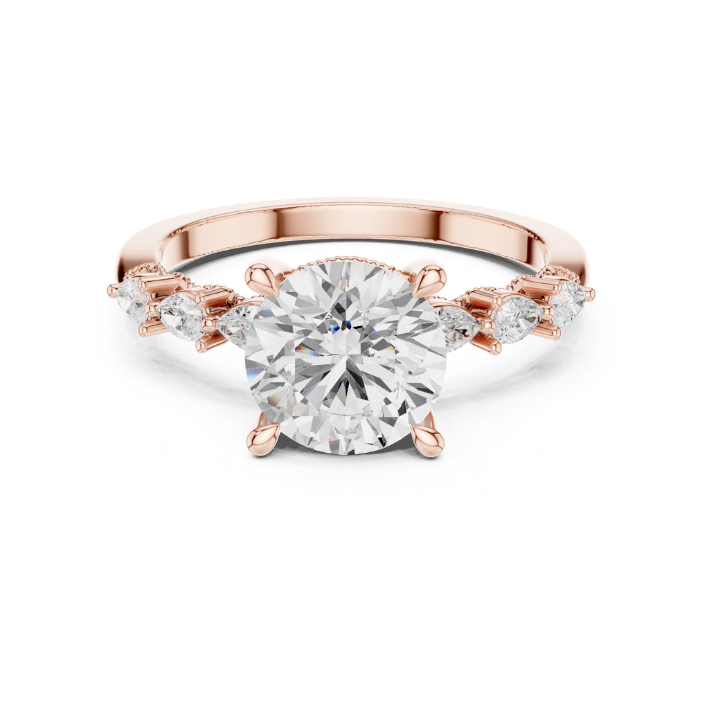 2.00 ct Legacy Vintage Engagement Ring 2ct Rose Gold Round