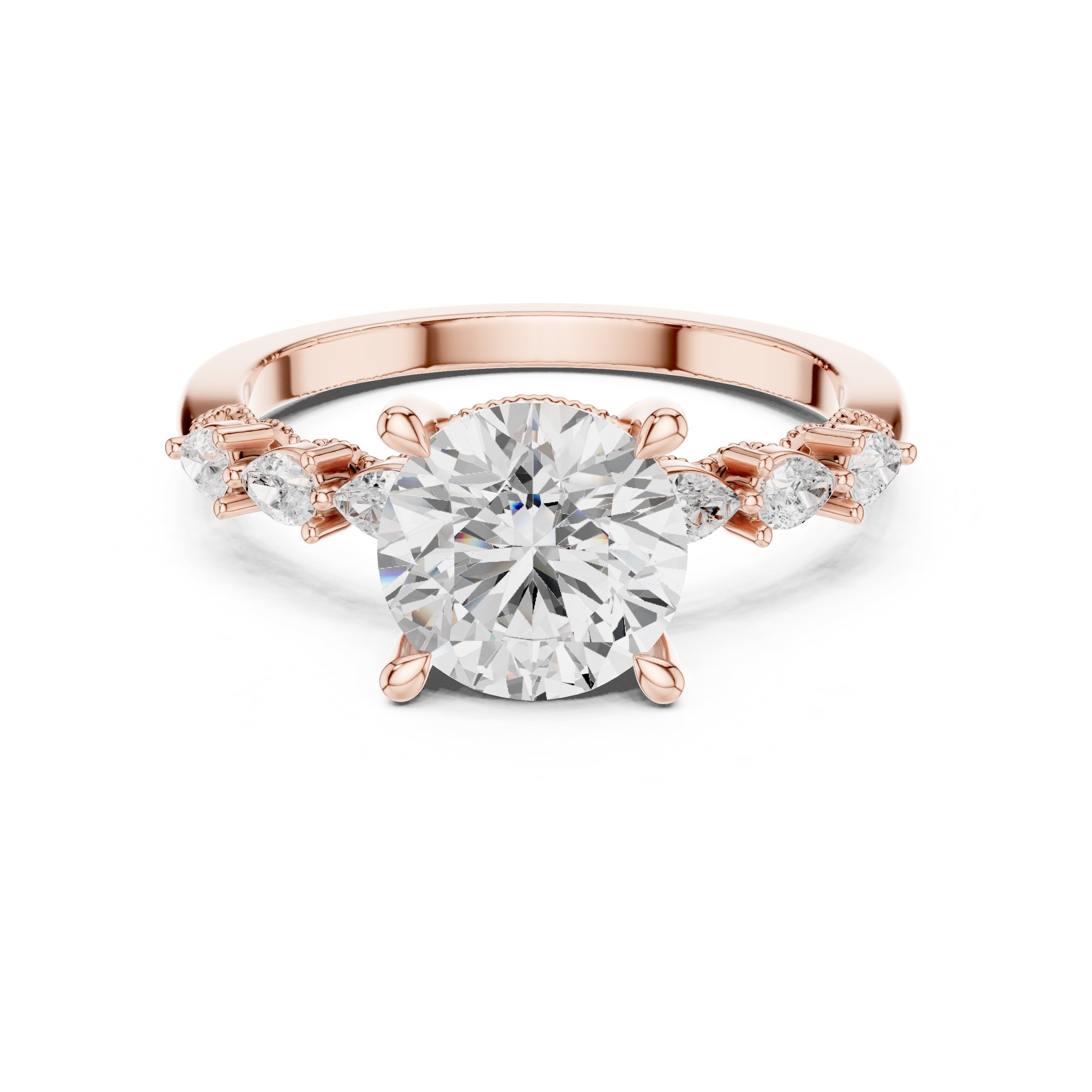 2.00 ct Legacy Vintage Engagement Ring 2ct Rose Gold Round