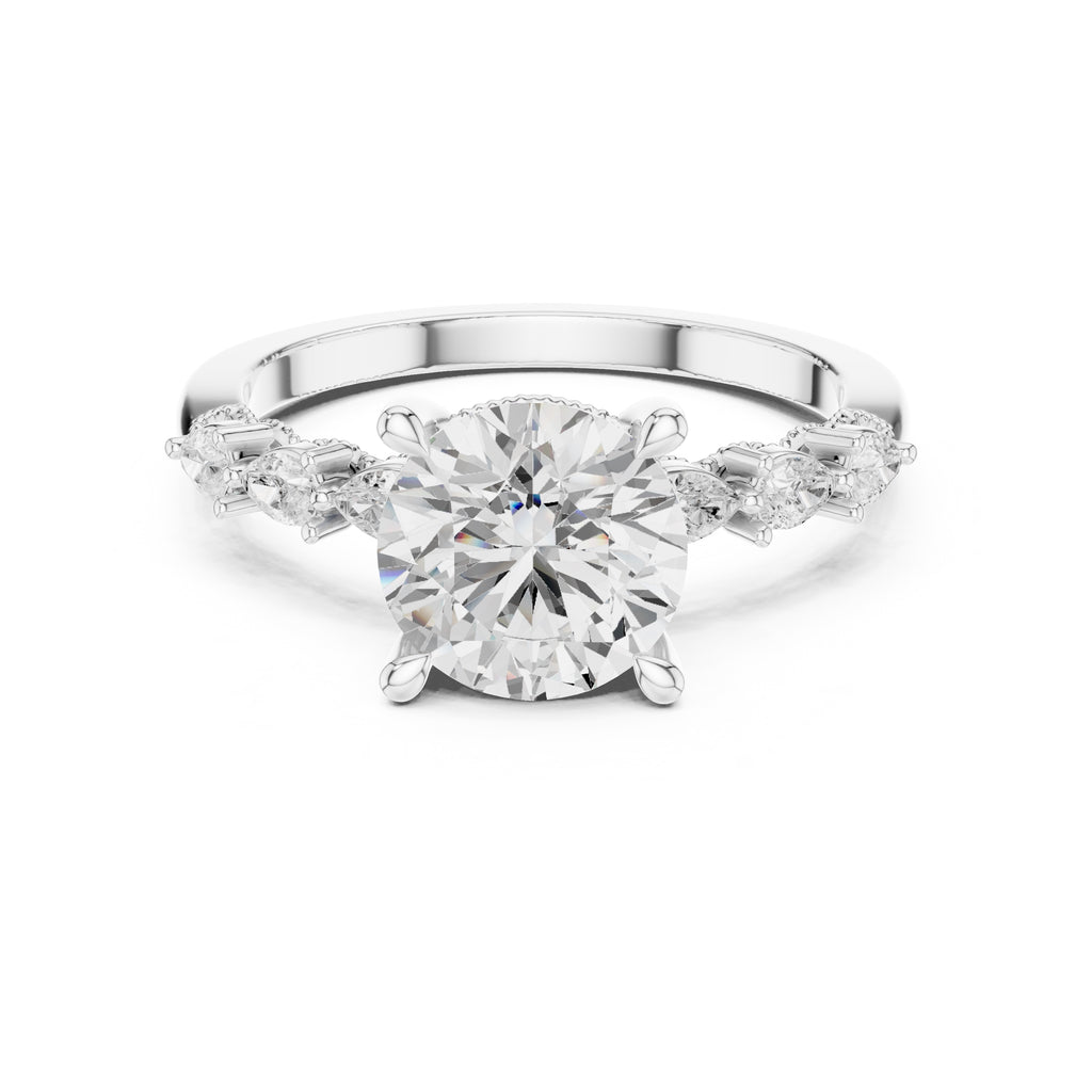 2.00 ct Legacy Vintage Engagement Ring 2ct White Gold Round