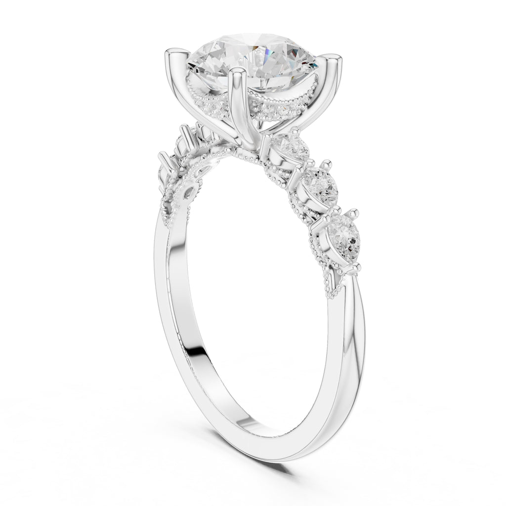2.00 ct Legacy Vintage Engagement Ring 2ct White Gold Round
