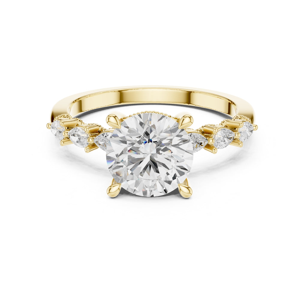 2.00 ct Legacy Vintage Engagement Ring 2ct Yellow Gold Round