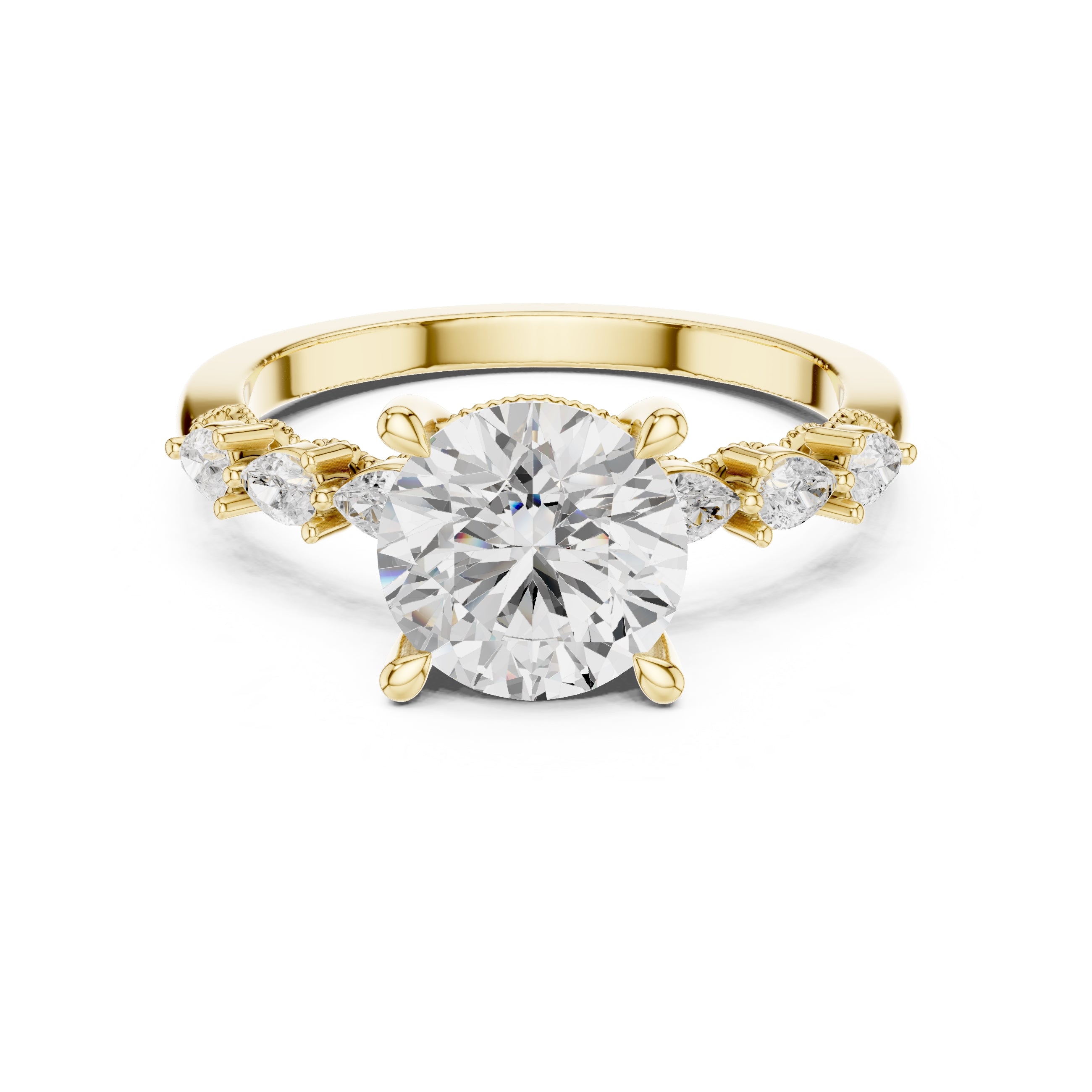 2.00 ct Legacy Vintage Engagement Ring 2ct Yellow Gold Round