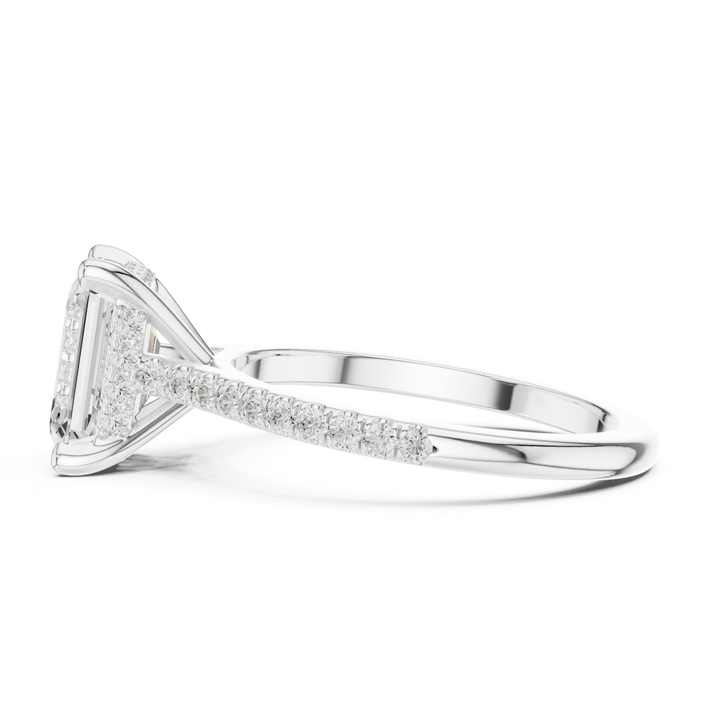 2.00 ct Infinite Halo Engagement Ring 2ct White Gold Emerald