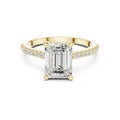 2.00 ct Infinite Halo Engagement Ring 2ct Yellow Gold Emerald