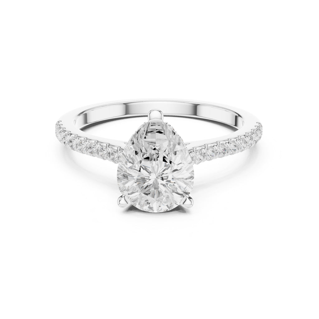 2.00 ct Infinite Halo Engagement Ring 2ct White Gold Pear
