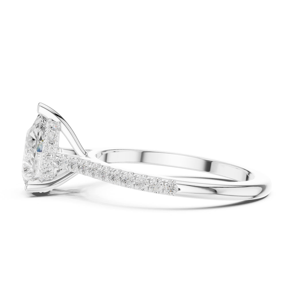 2.00 ct Infinite Halo Engagement Ring 2ct White Gold Pear