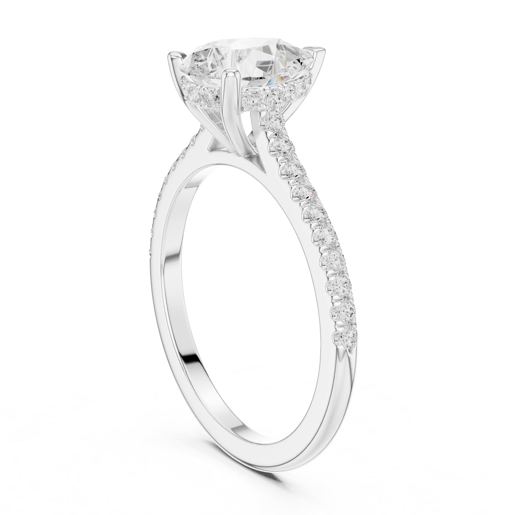 2.00 ct Infinite Halo Engagement Ring 2ct White Gold Pear