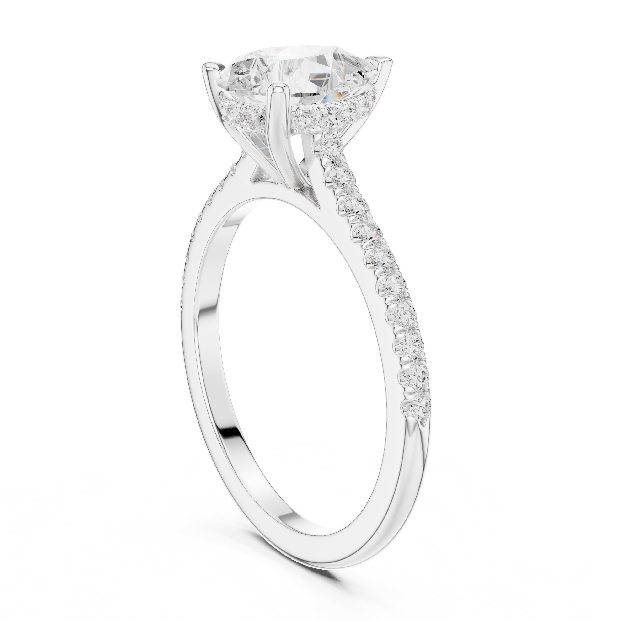 2.00 ct Infinite Halo Engagement Ring 2ct White Gold Pear