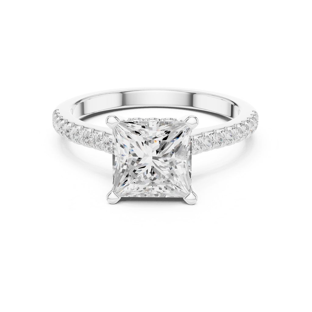2.00 ct Infinite Halo Engagement Ring 2ct White Gold Princess