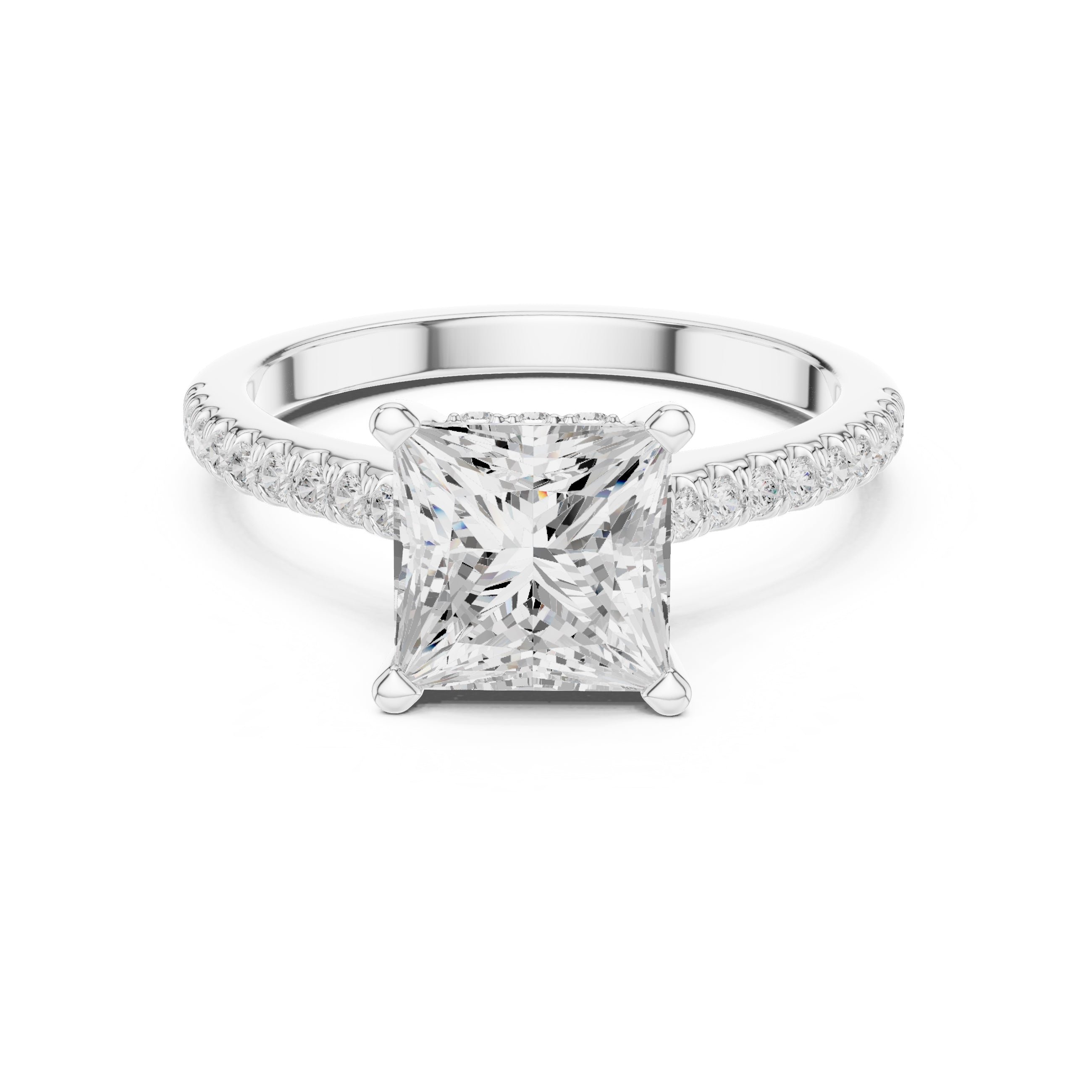 2.00 ct Infinite Halo Engagement Ring 2ct White Gold Princess