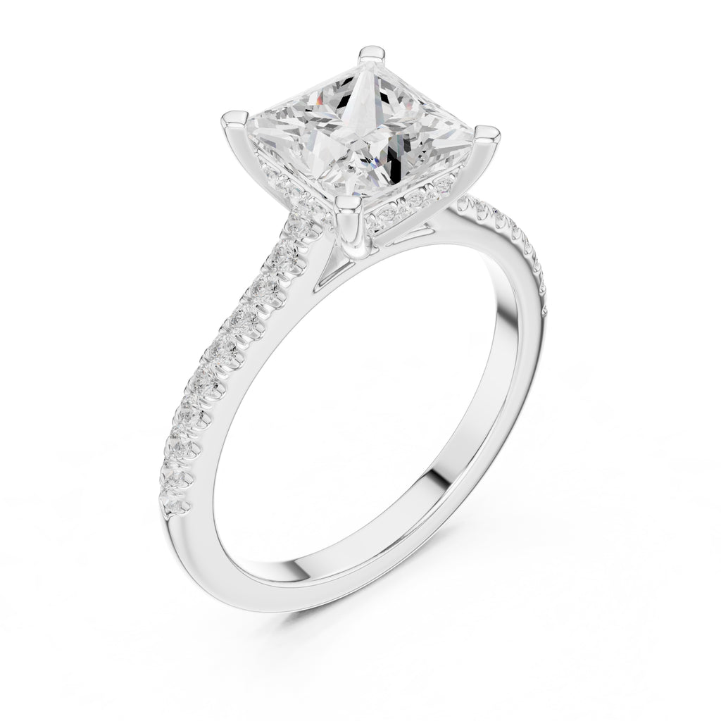 2.00 ct Infinite Halo Engagement Ring 2ct White Gold Princess
