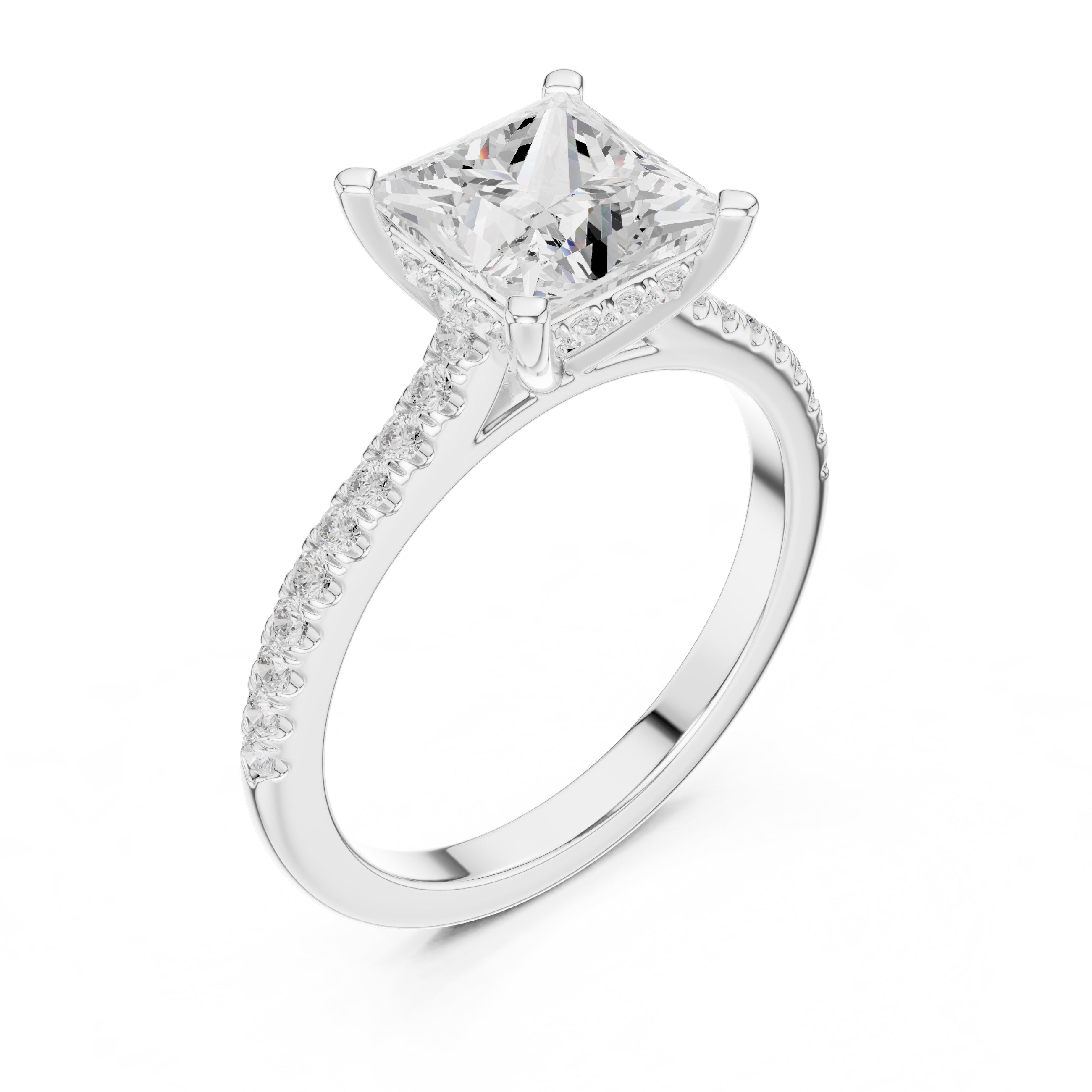 2.00 ct Infinite Halo Engagement Ring 2ct White Gold Princess