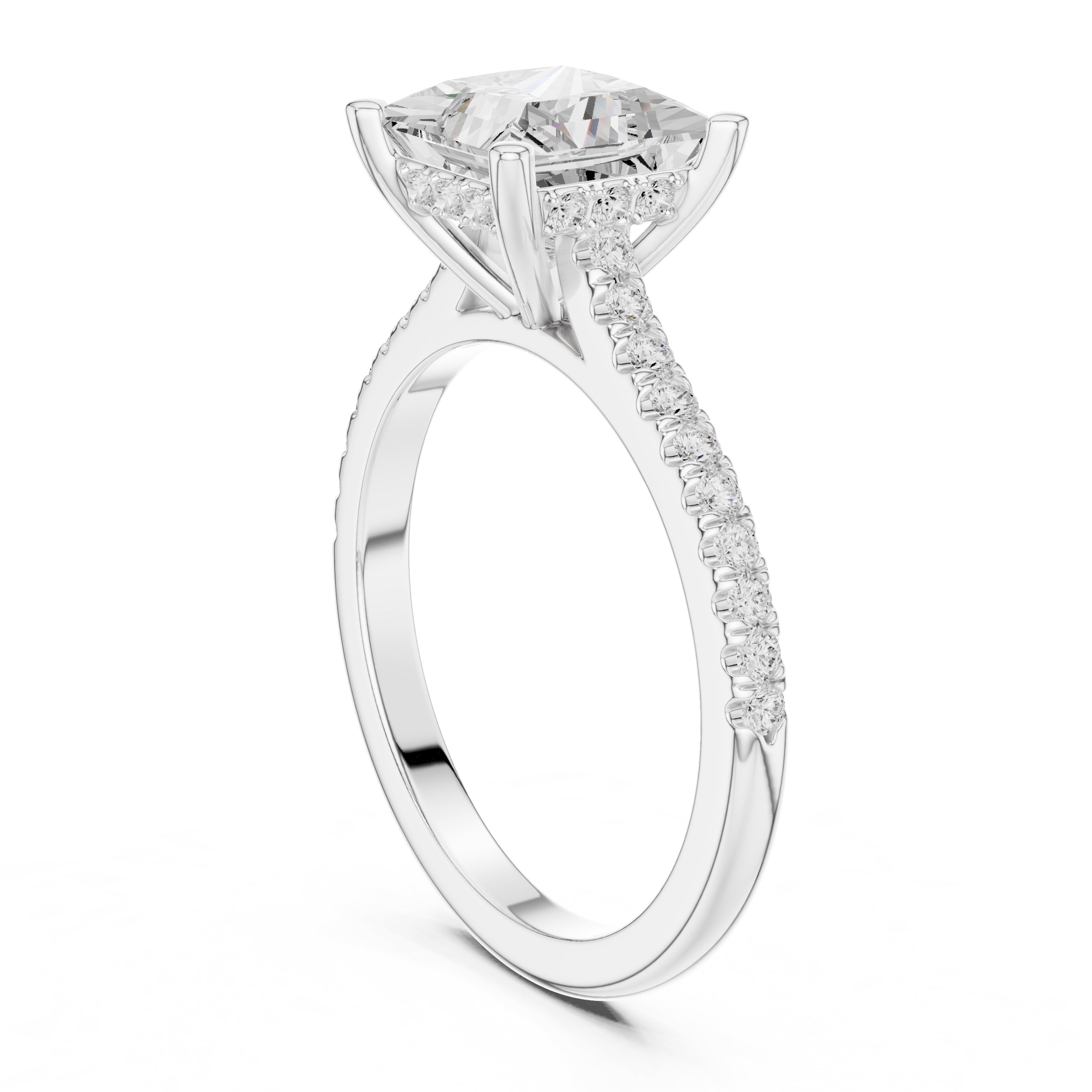 2.00 ct Infinite Halo Engagement Ring 2ct White Gold Princess