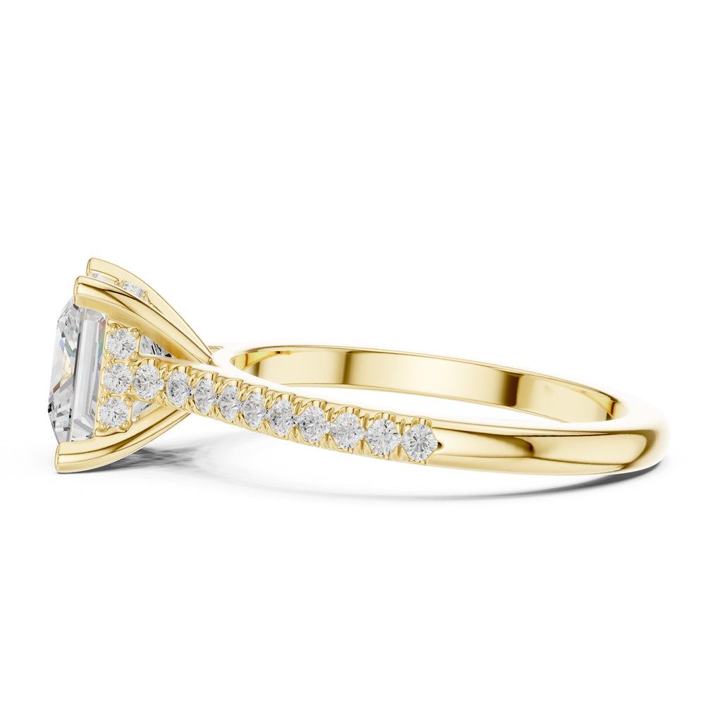 2.00 ct Infinite Halo Engagement Ring 2ct Yellow Gold Princess