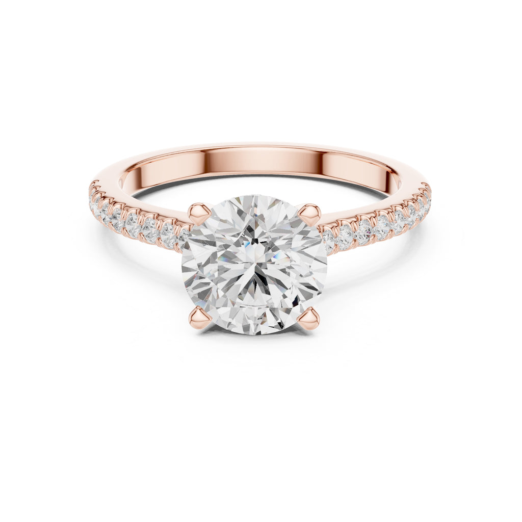 2.00 ct Infinite Halo Engagement Ring 2ct Rose Gold Round