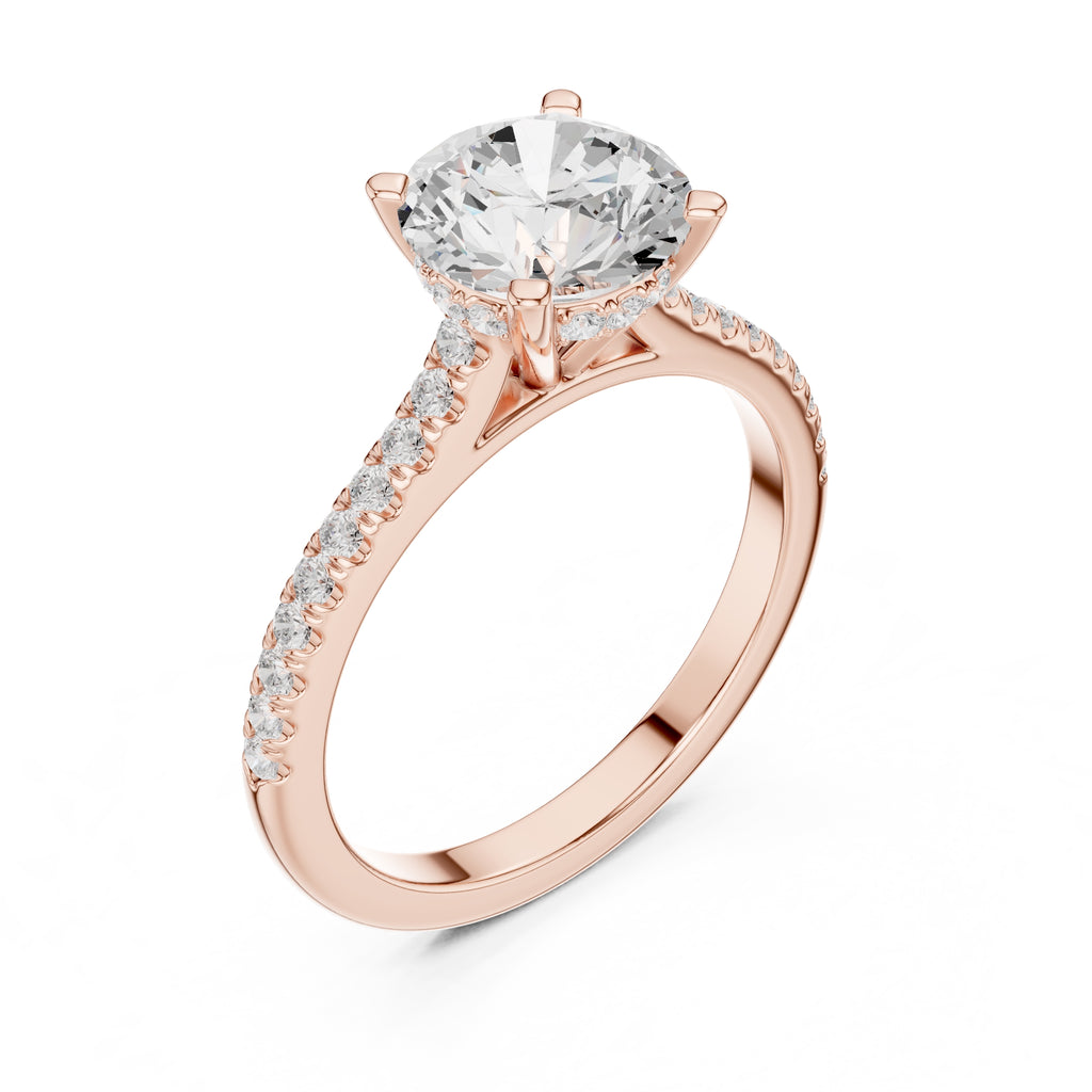 2.00 ct Infinite Halo Engagement Ring 2ct Rose Gold Round