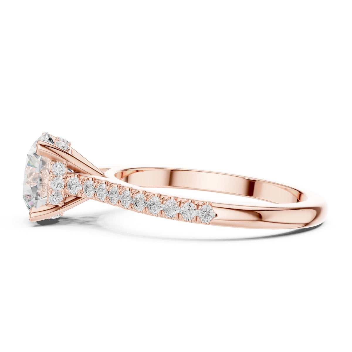 2.00 ct Infinite Halo Engagement Ring 2ct Rose Gold Round