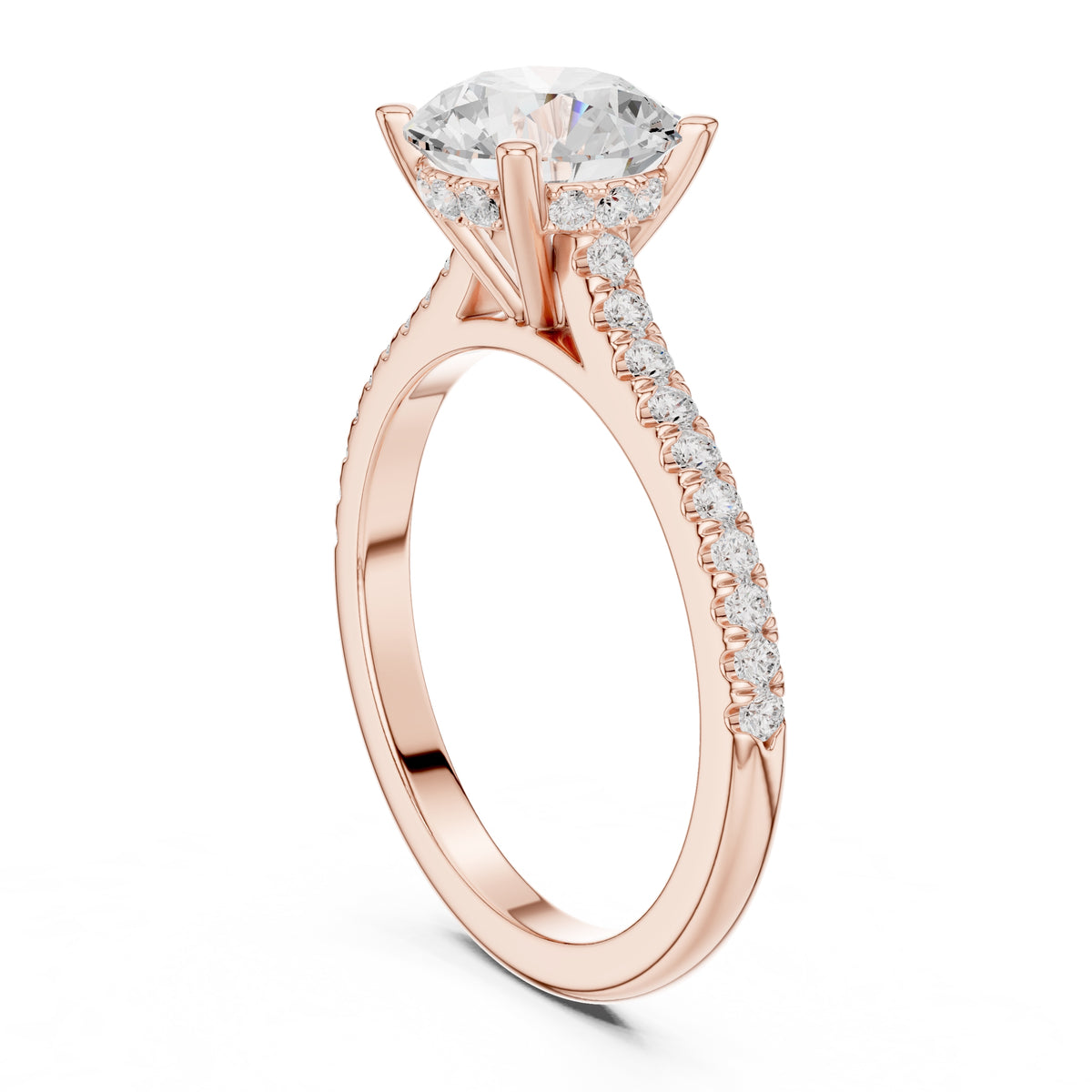 2.00 ct Infinite Halo Engagement Ring 2ct Rose Gold Round