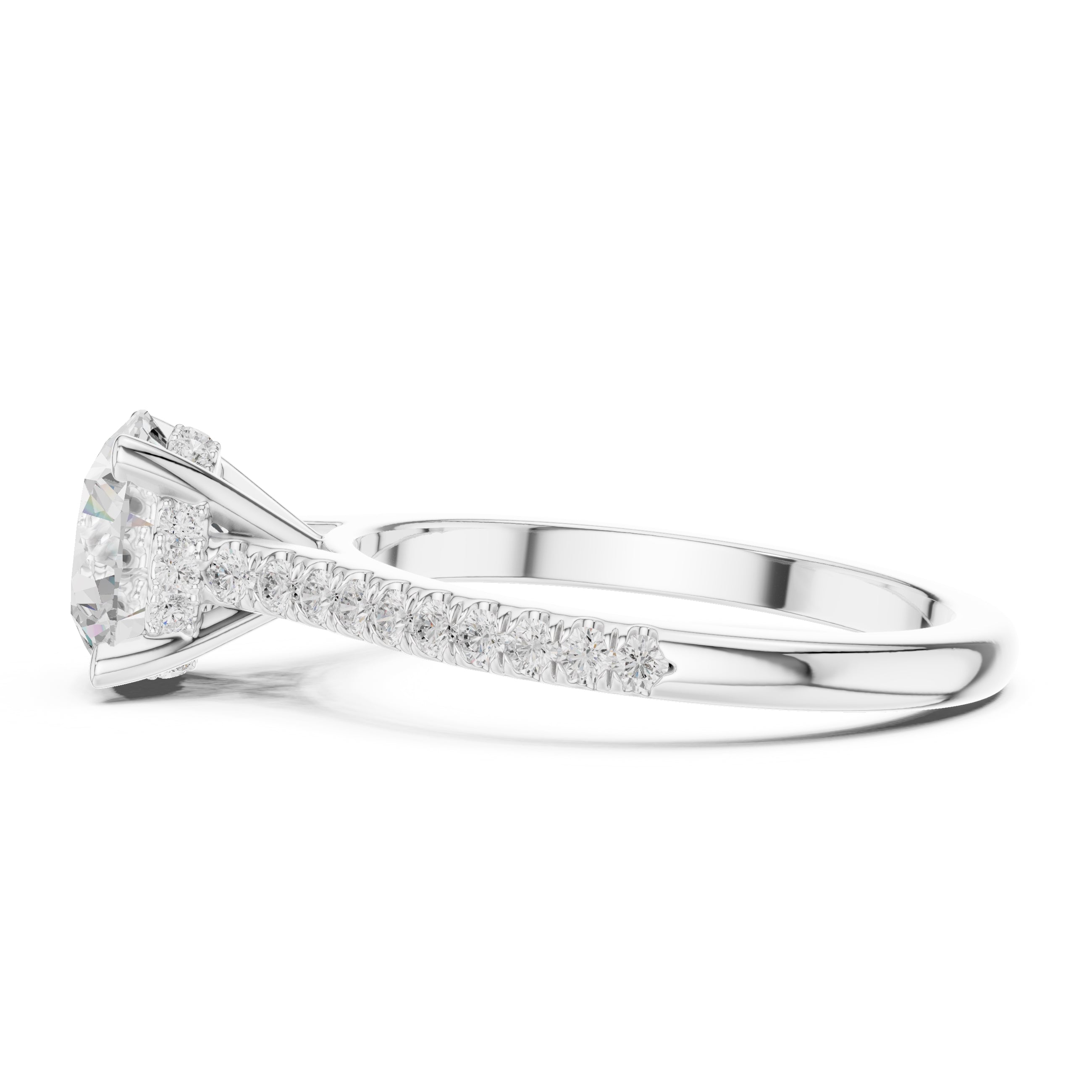 2.00 ct Infinite Halo Engagement Ring 2ct White Gold Round
