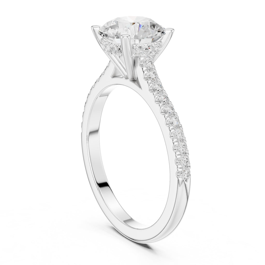 2.00 ct Infinite Halo Engagement Ring 2ct White Gold Round