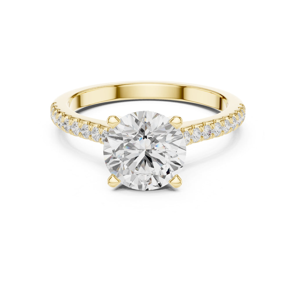 2.00 ct Infinite Halo Engagement Ring 2ct Yellow Gold Round