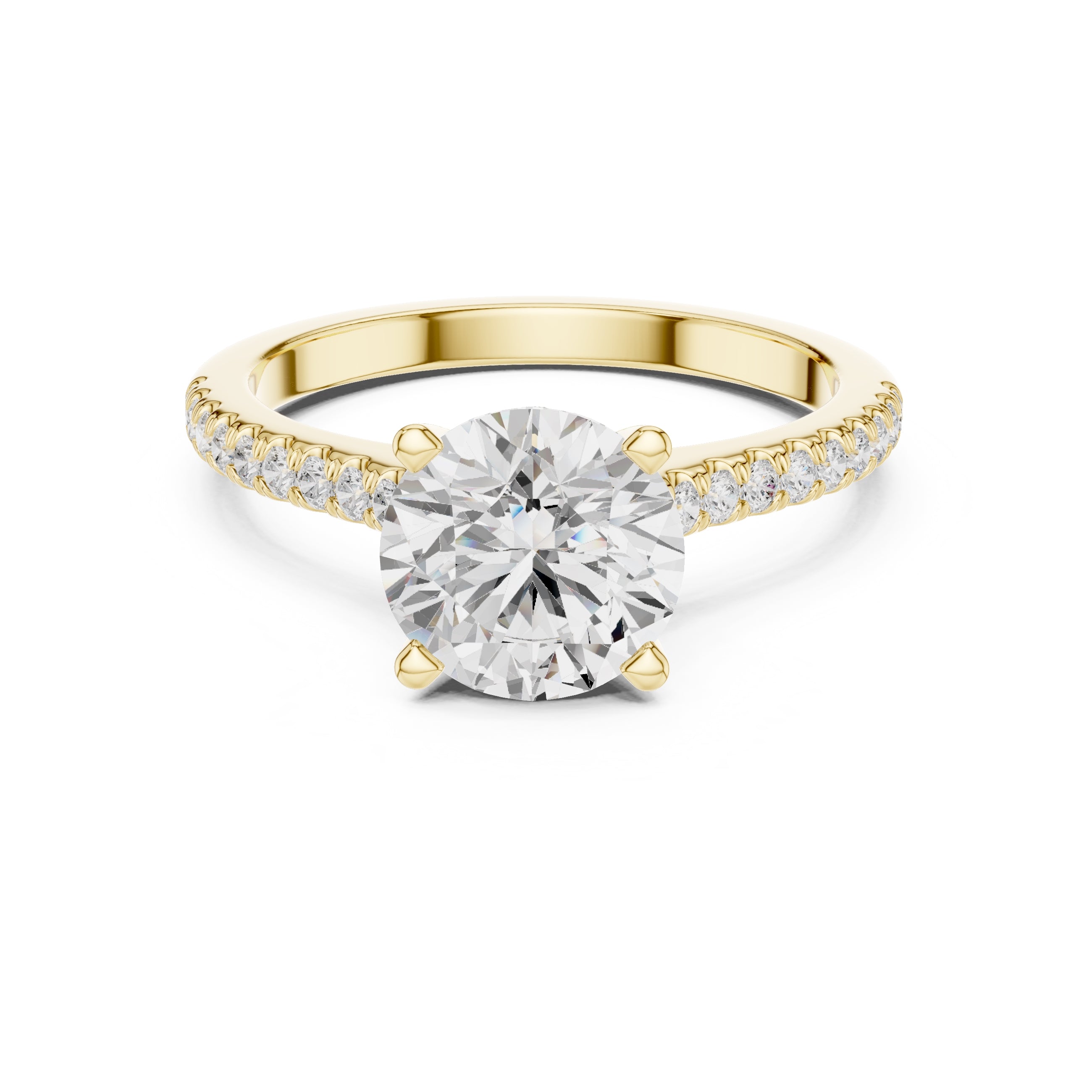 2.00 ct Infinite Halo Engagement Ring 2ct Yellow Gold Round