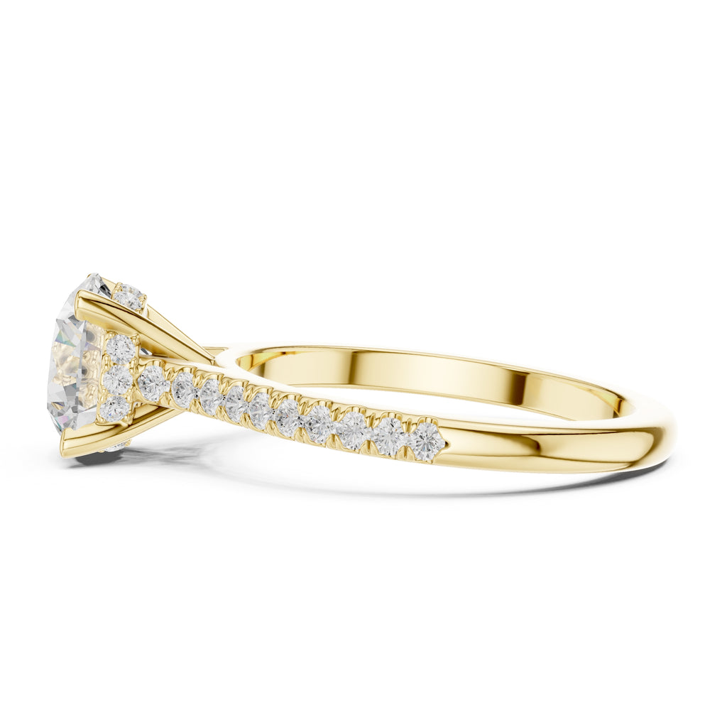 2.00 ct Infinite Halo Engagement Ring 2ct Yellow Gold Round