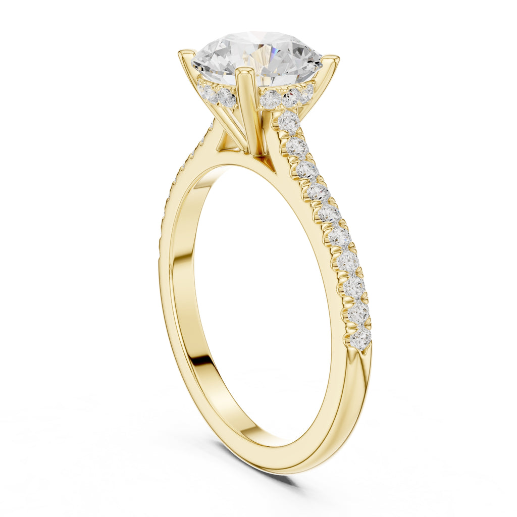 2.00 ct Infinite Halo Engagement Ring 2ct Yellow Gold Round