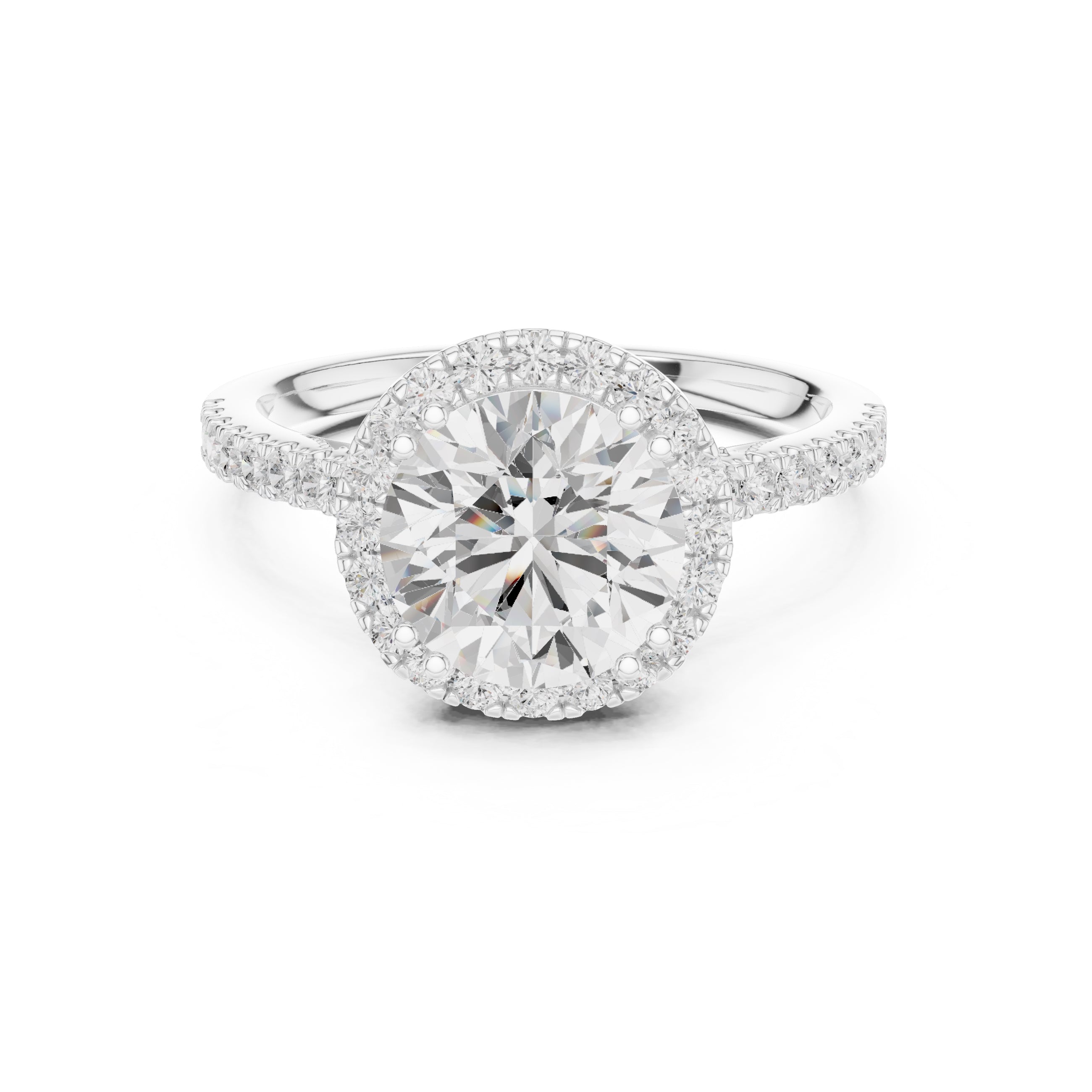 2.00 ct Aura Halo Engagement Ring 2ct White Gold