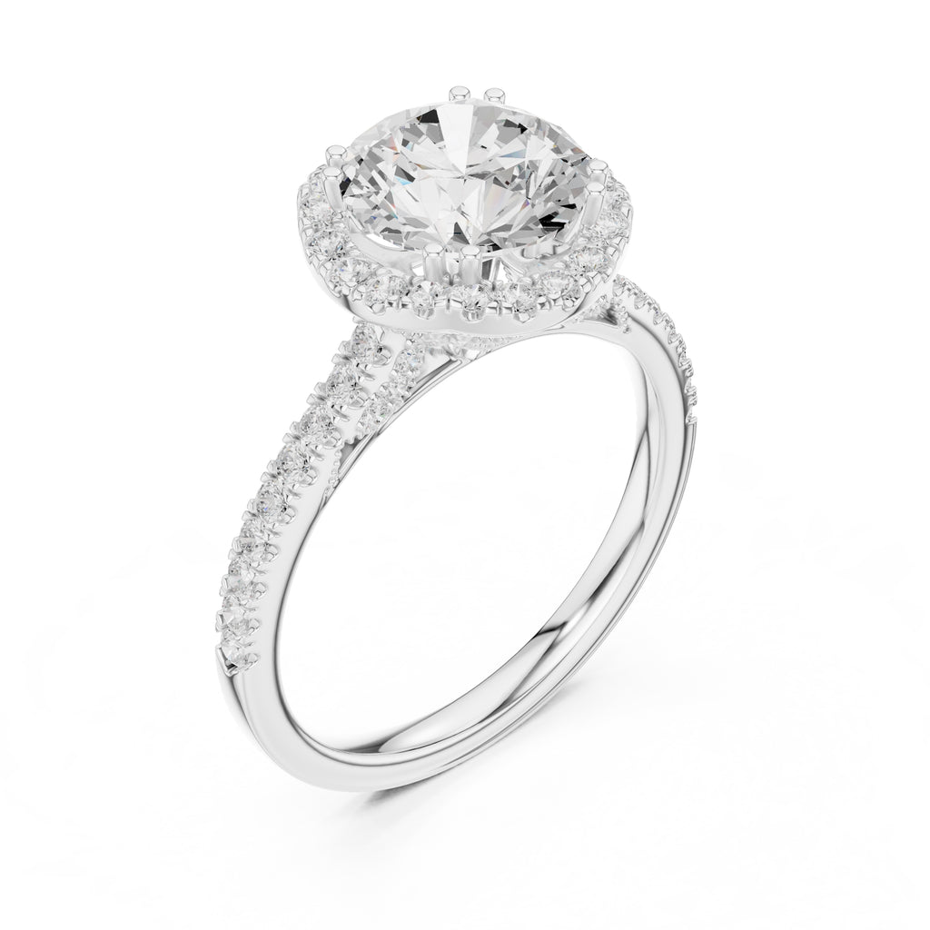 2.00 ct Aura Halo Engagement Ring 2ct White Gold