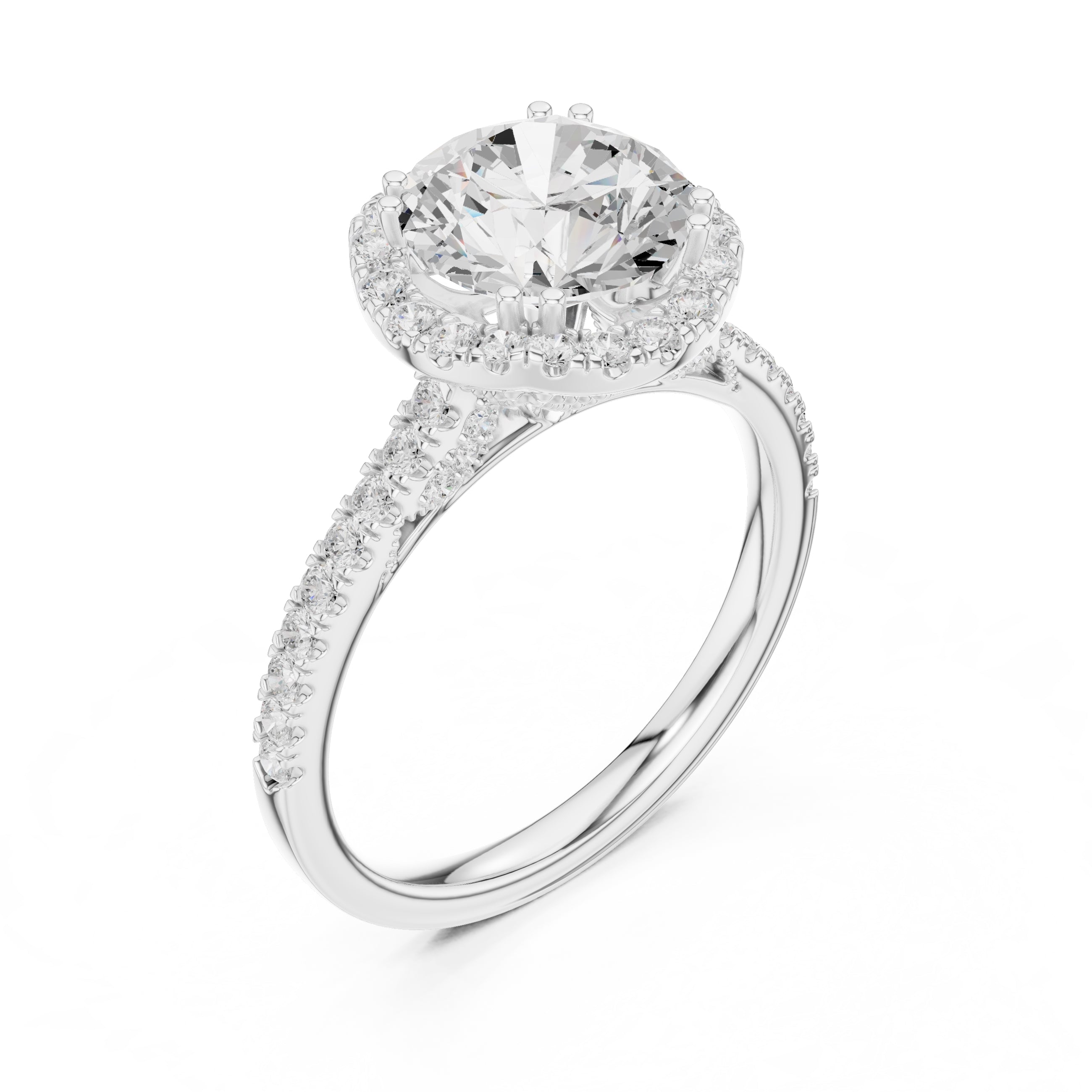 2.00 ct Aura Halo Engagement Ring 2ct White Gold
