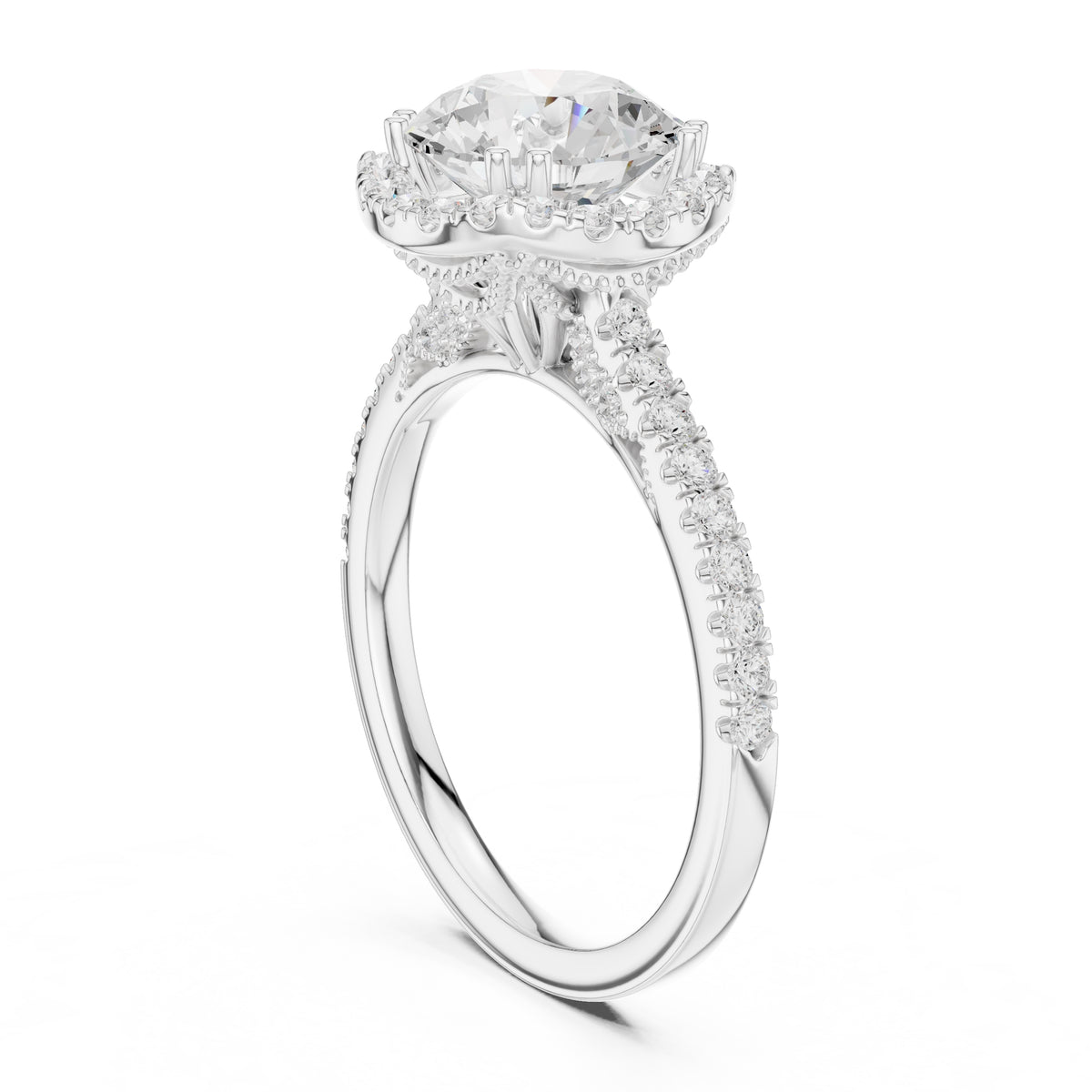 2.00 ct Aura Halo Engagement Ring 2ct White Gold