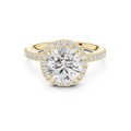 2.00 ct Aura Halo Engagement Ring 2ct Yellow Gold