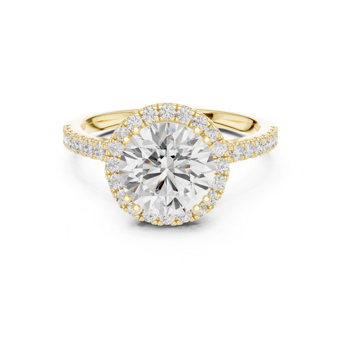2.00 ct Aura Halo Engagement Ring 2ct Yellow Gold