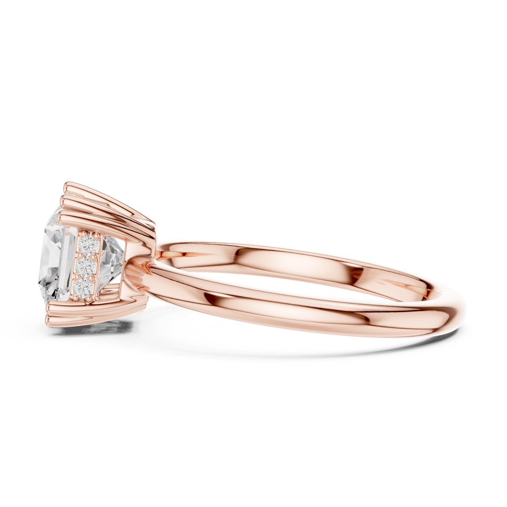2.00 ct Prism Solitaire Engagement Ring 2ct Rose Gold Asscher